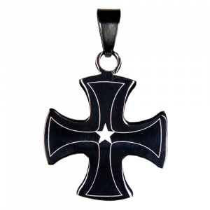 Zwarte RVS hanger Iron Cross