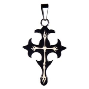Zwarte RVS hanger Keltisch kruis