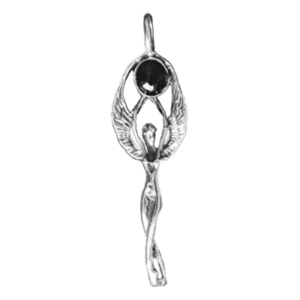 Zilveren hanger elfje met onyx