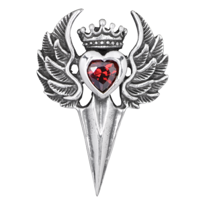 Zilveren hanger kruis met vleugels en kroontje
