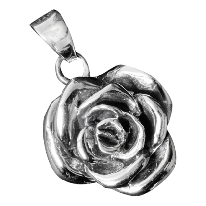 Zilveren hanger roos