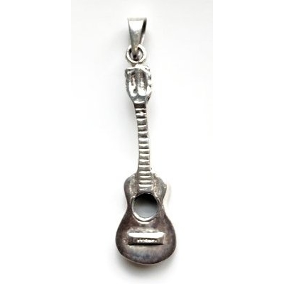 Zilveren hanger akoestische gitaar