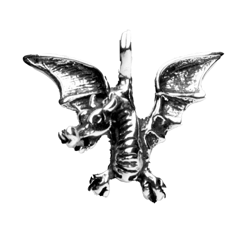 Zilveren hanger vliegende draak