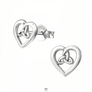 Zilveren oorstekers Keltisch hartje