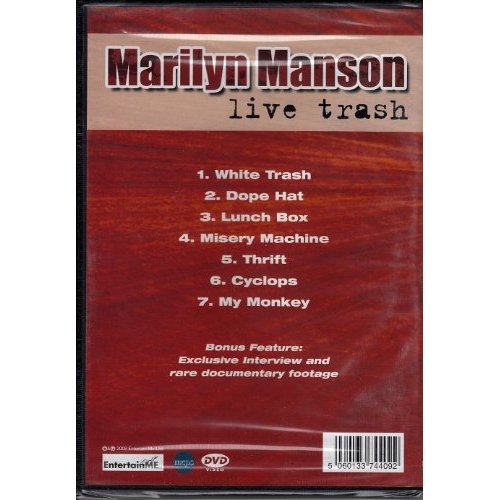 DVD Marilyn Manson Live trash achterkant