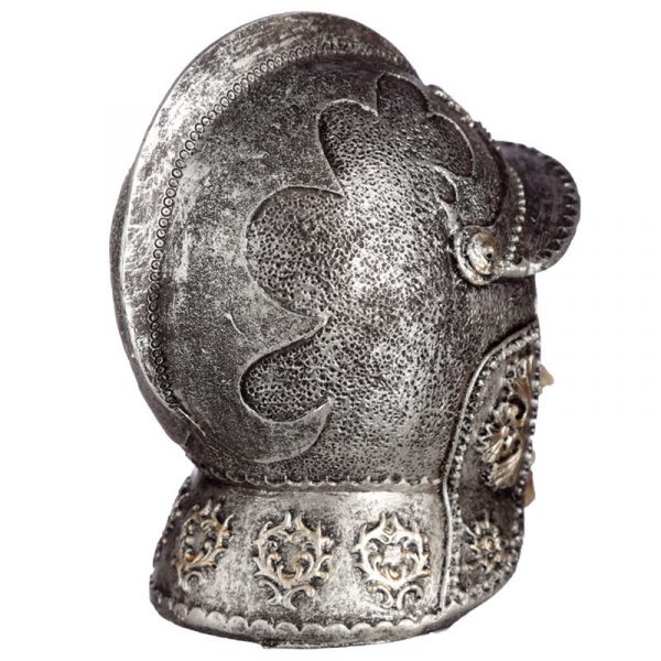 Decoschedel met Middeleeuwse helm achterkant