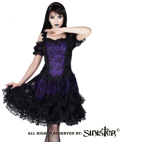 Zwart paarse lolita minijurk van Sinister
