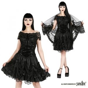 Zwarte gothic minijurk van Sinister