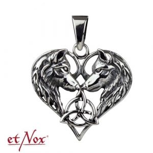 etNox Keltische zilveren hanger wolven in hart