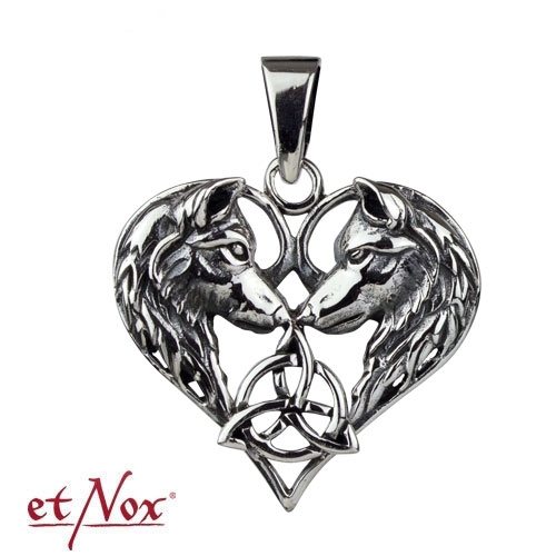 etNox Keltische zilveren hanger wolven in hart