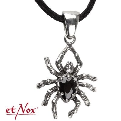 etNox zilveren hanger spin met zwarte zirkonia