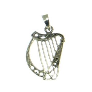 Zilveren hanger harp