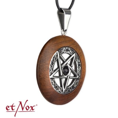 etNox hanger pentagram rvs met hout