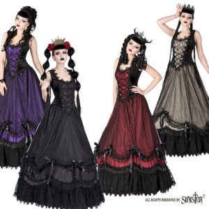 Mouwloze lange gothic jurk van Sinister